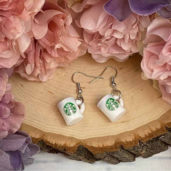Starbucks Coffee Cup Dangle Earrings - Picture 8 of 10